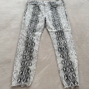 Zara Black and White Snakeskin Jeans